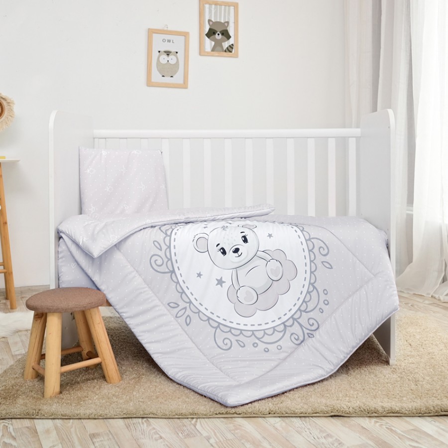 Lorelli Σετ Προίκα Μωρού Cosy 3 τμχ Ranforce Little Bear Grey (10420015903)