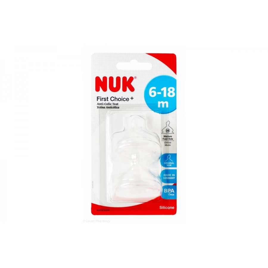 Nuk First Choice+ Θηλές Σιλικόνης 2 τμχ 6-18 Μηνών Medium (10721265)