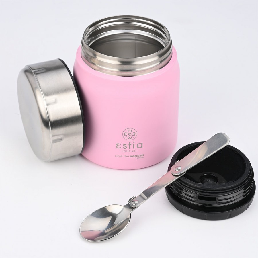 Estia Home Θερμός από ανοξείδωτο ατσάλι φαγητού Lunch Pots 500ml Blossom Rose (01-21665)