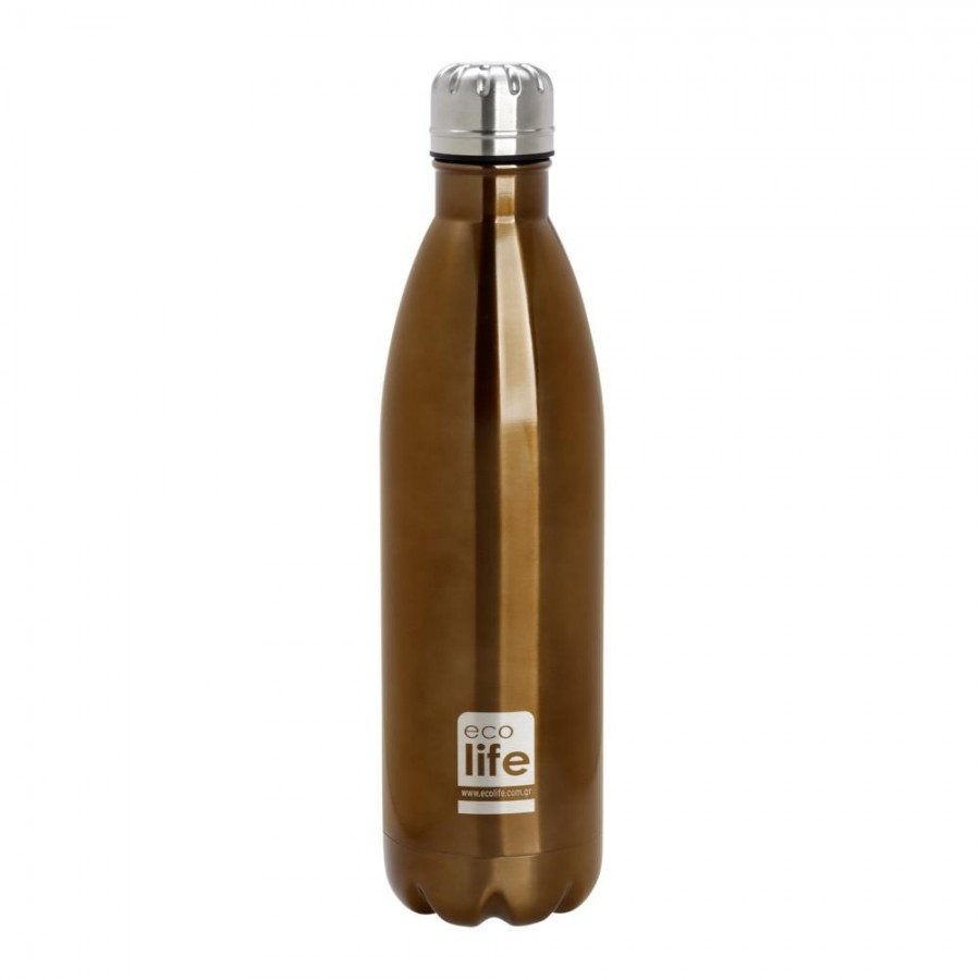 Life Green ανοξείδωτο θερμός 750ml με διπλό τοίχωμα Bronze ( 33-BO-3003)