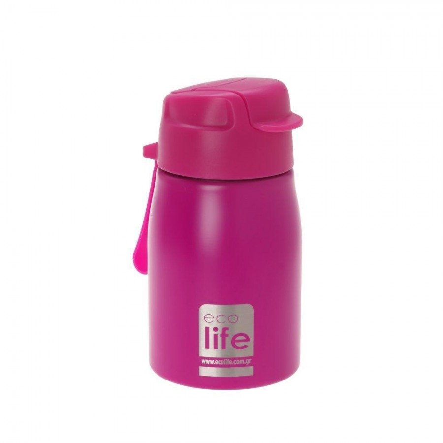 Life Green Pink παγουράκι 400ml Eσωτερικό καλαμάκι (33-BO-1997)