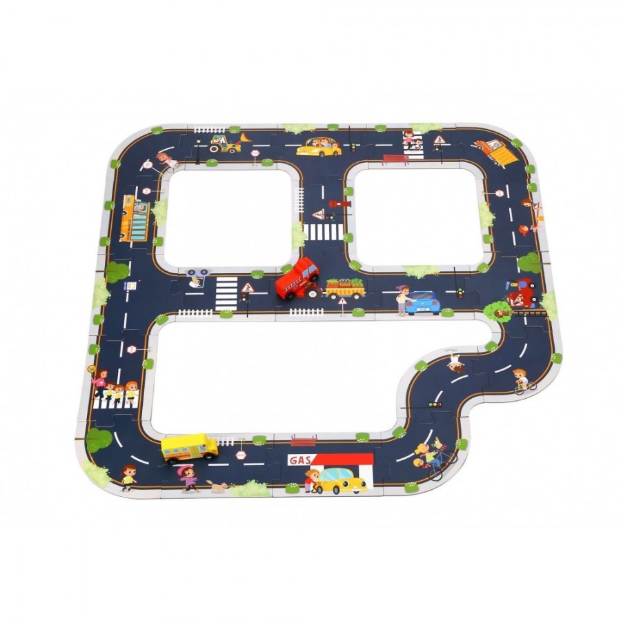 Tooky Toys  Ξύλινο Παιδικό Puzzle Αυτοκινητόδρομος 20pcs για 3+ Ετών (6972633371649)