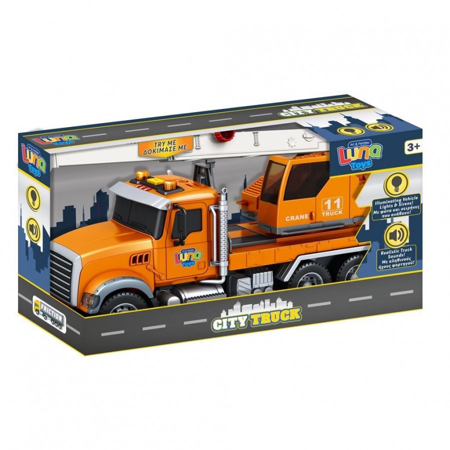 Luna Toys Γερανός Friction 1:14 με ηχητικά και φωτεινά εφέ (622770)