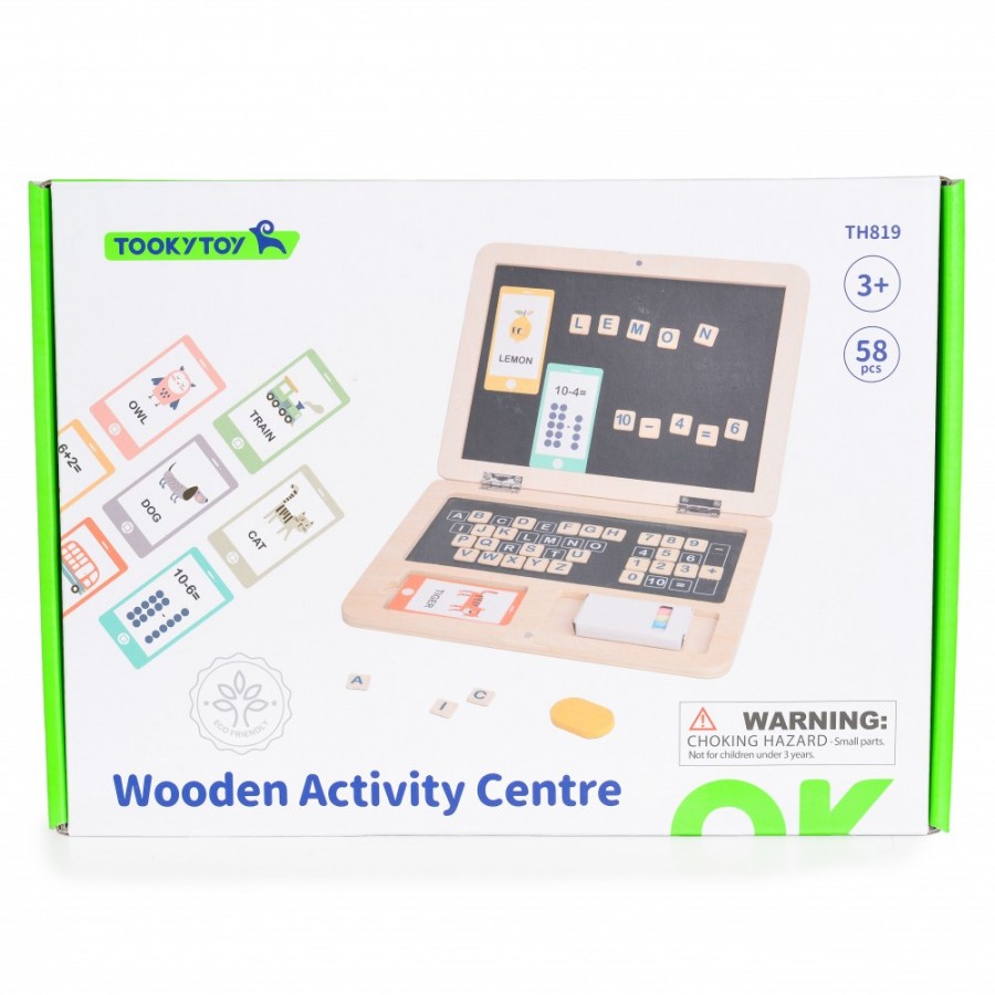 Tooky Toys Ξύλινος Φορητός Υπολογιστής Wooden Activity Centre TH819 3+ (6972633372110)