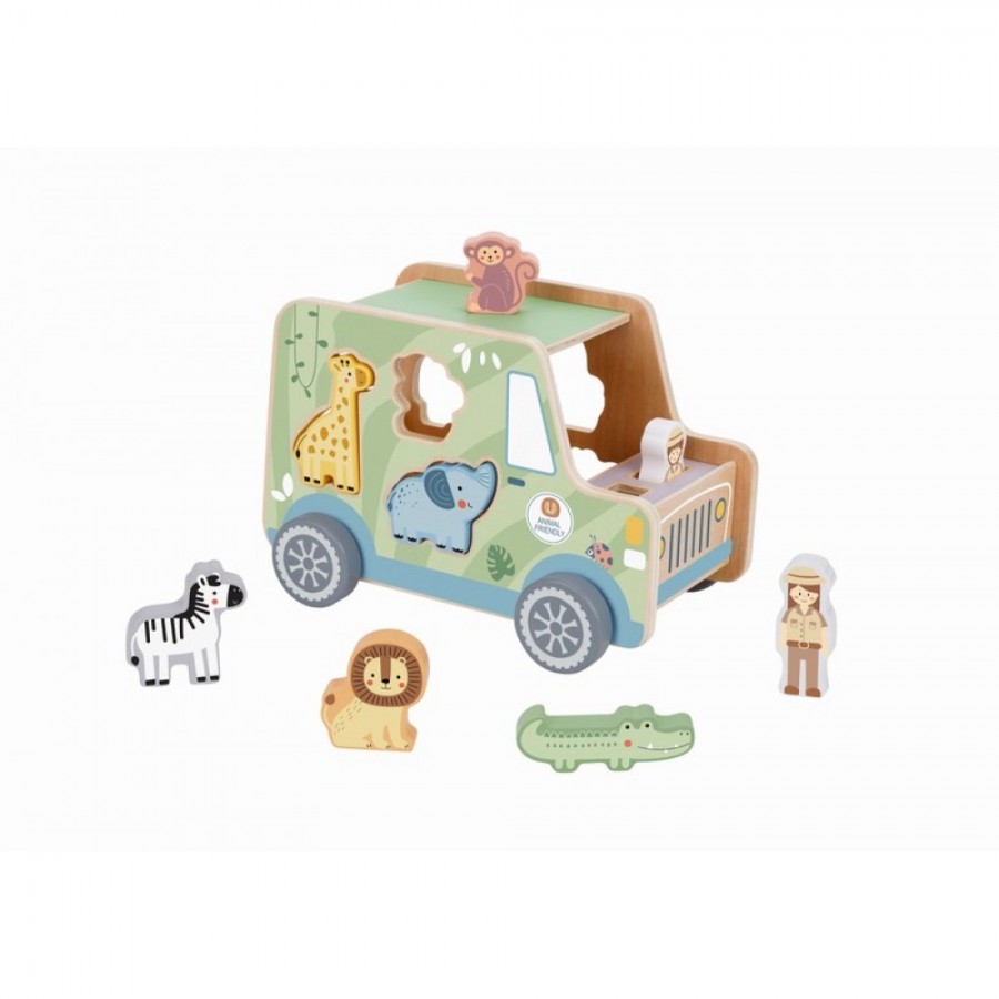 Tooky Toys Ξύλινο Animal Jeep  για 18+ Μηνών TK960 (6972633376446)