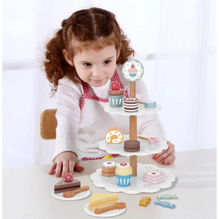 Tooky Toy Ξύλινο Dessert Stand TJ273 (6972633377924)