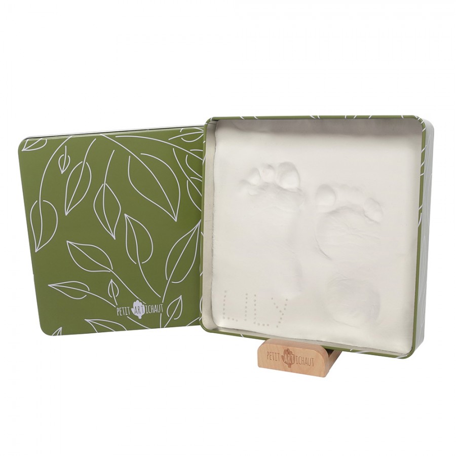 Petit Artichaut  Μεταλλικό κουτί για Αποτυπώματα Baby Box Square – Olive Tree (PA1403)