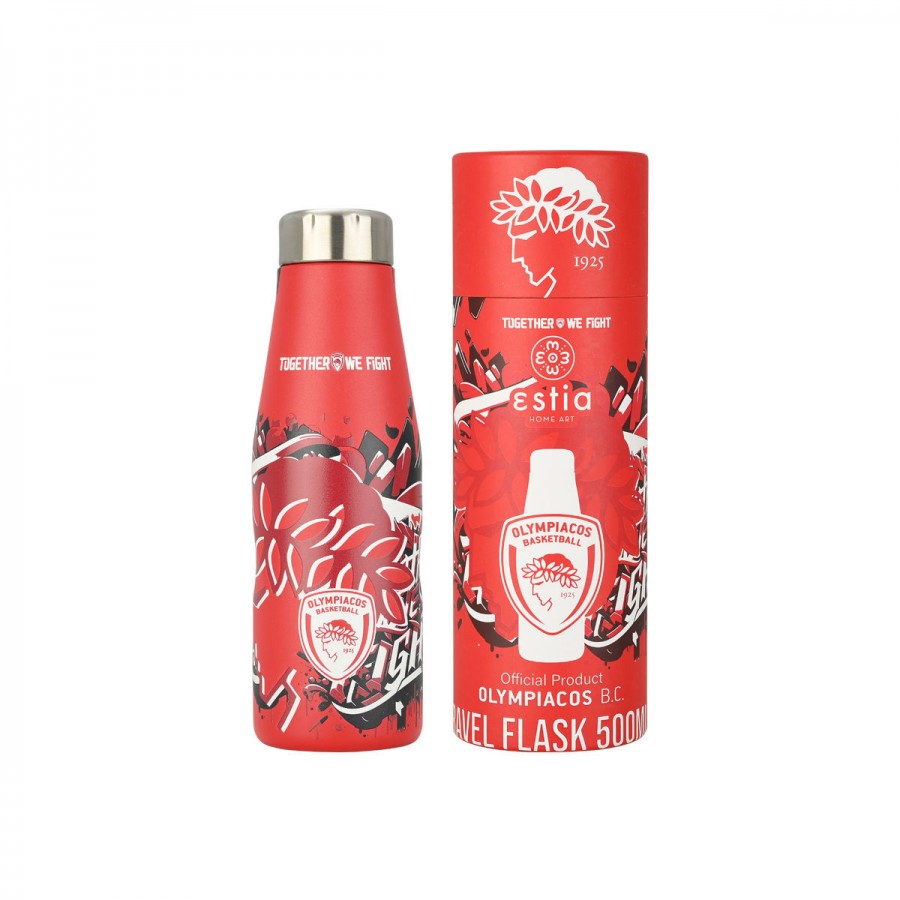 Estia Θερμός Travel Flask Olympiacos B.C Edition Together we fight 500ml (00-27162)