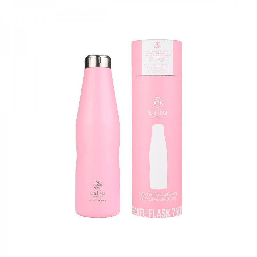 Estia θερμός Travel Flask Save The Aegean 750ml Blossom Rose (01-22365)