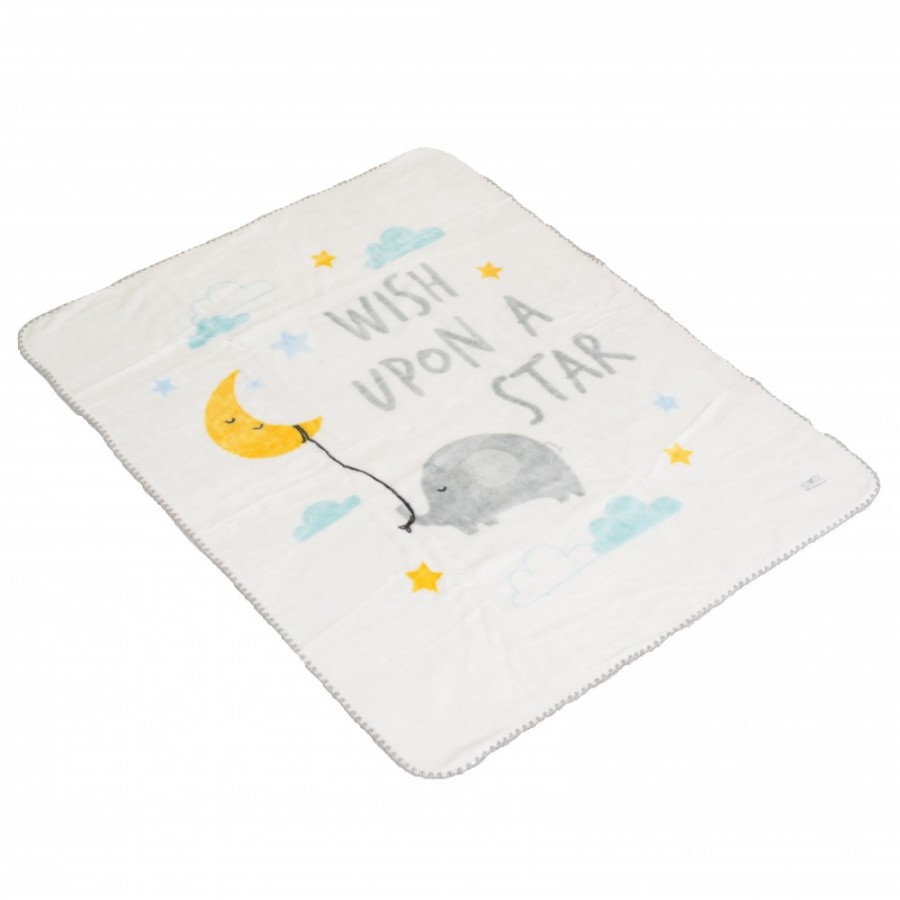 Moni Βρεφική Βελουτέ Κουβέρτα 110/140 Softy Wish upon a star white (3800146271169)