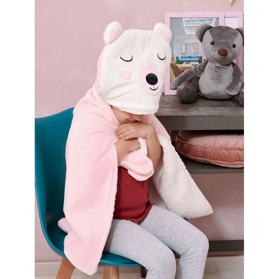 Palamaiki Home Κουβέρτα Fleece Με Κουκούλα New Baby 60x90 NB0126 Pink (5205857195236)