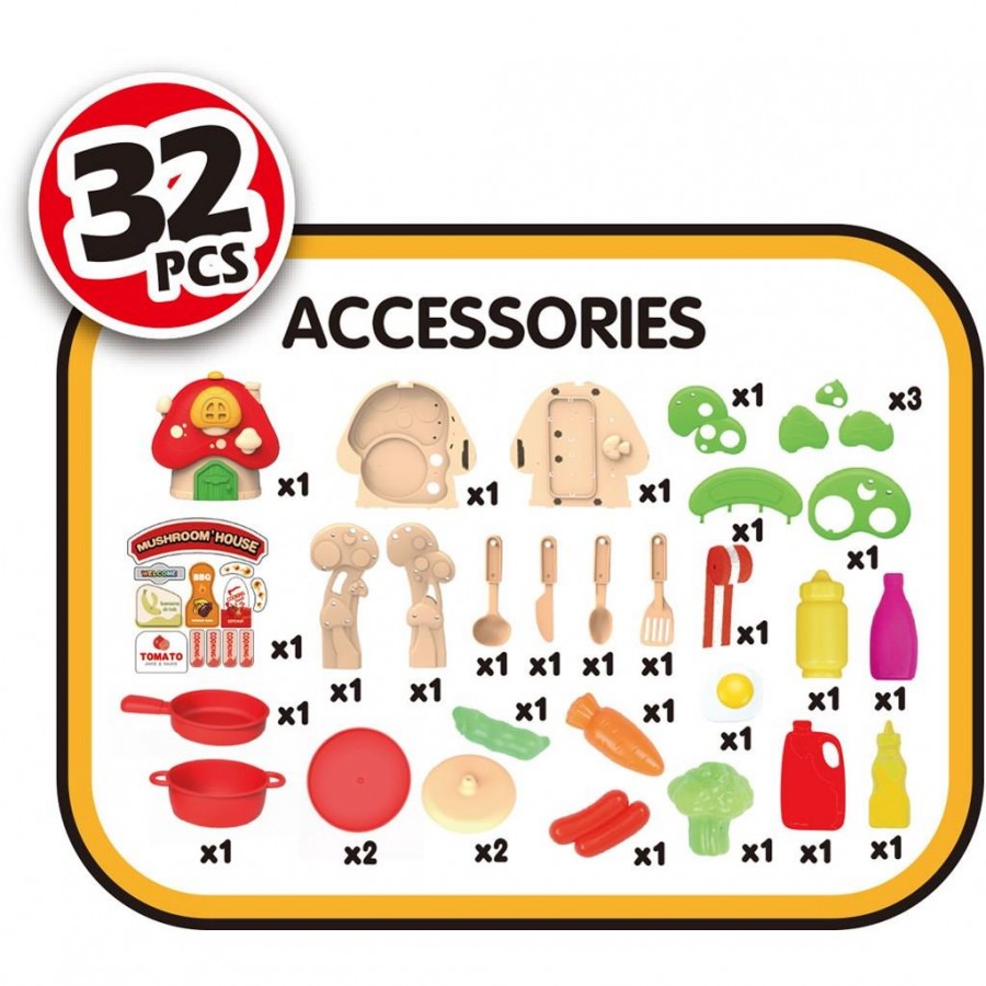 Luna Toys Βαλιτσάκι Μανιτάρι Κουζινικά Σετ 32 Τμχ (622831)