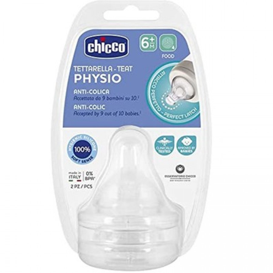 Chicco Θηλή Σιλικόνης Ρ5 Ροή Φαγητού 6m+ 2τμχ (B60-20347-00)