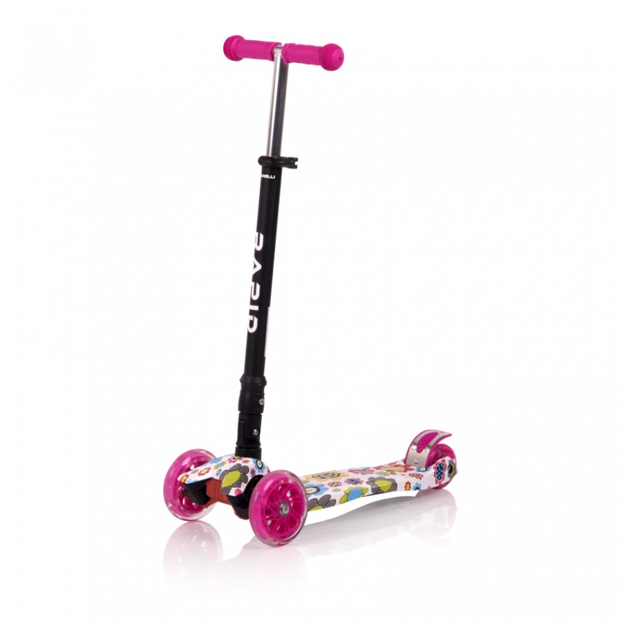 Lorelli Bertoni Scooter Rapid Pink Flowers (10390040001)